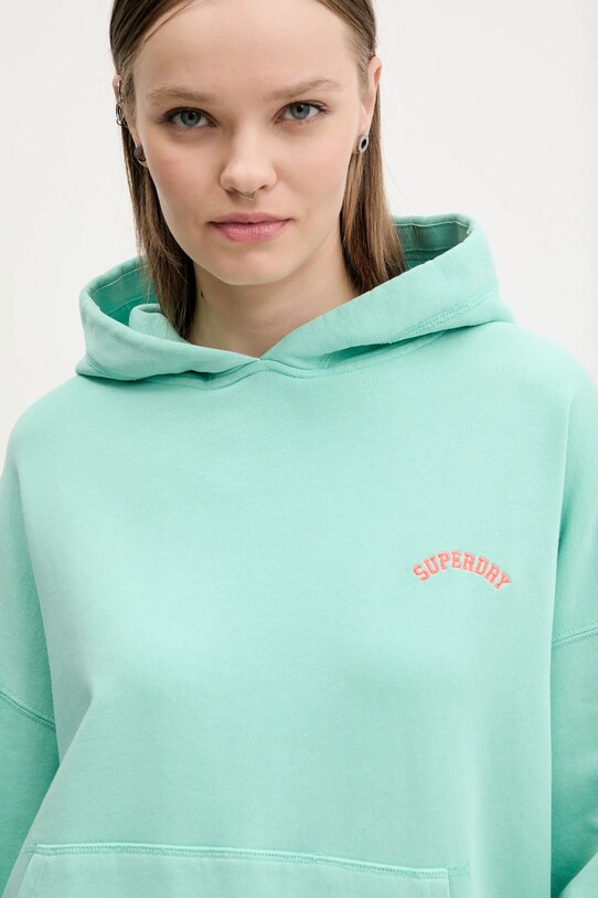 Βαμβακερή μπλούζα Superdry τιρκουάζ W2012281A.2MD