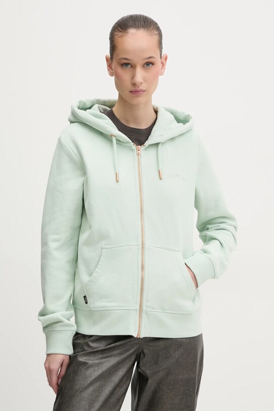 Βαμβακερή μπλούζα Superdry βαμβάκι πράσινο W2012358A.1WM
