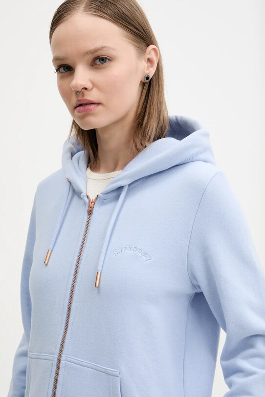 Superdry hanorac de bumbac albastru W2012358A.64H
