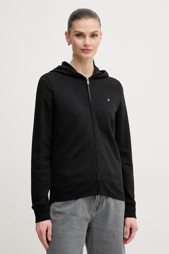 Bavlněná mikina Calvin Klein s kapucí černá K20K208426