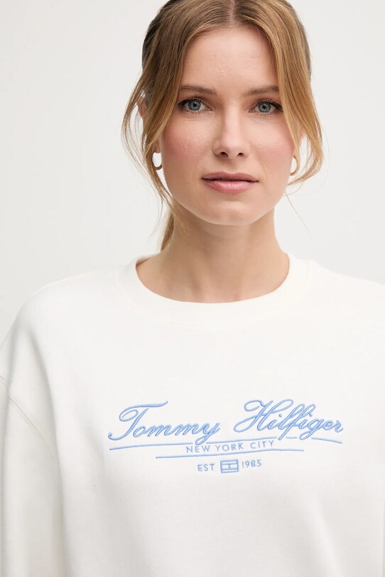 Bavlnená mikina Tommy Hilfiger biela WW0WW45430