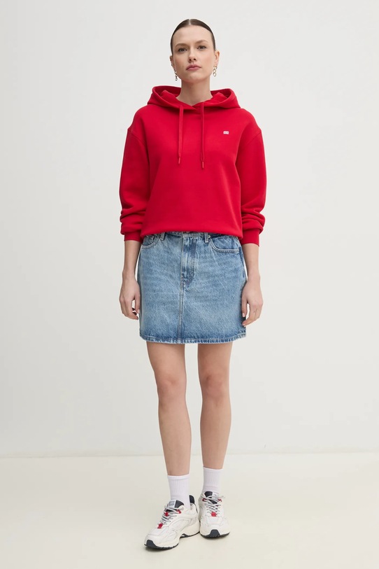 Tommy Hilfiger bluza bawełniana WW0WW45979 czerwony SS25