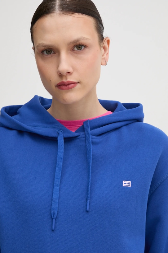 Памучен суичър Tommy Hilfiger виолетов WW0WW45979