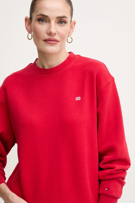 Bavlněná mikina Tommy Hilfiger červená WW0WW45980