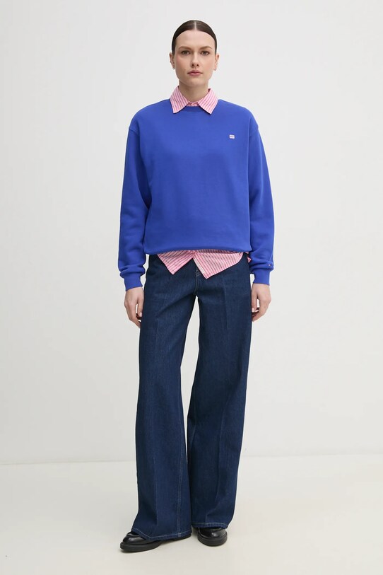 Tommy Hilfiger bluza bawełniana WW0WW45980 fioletowy SS25