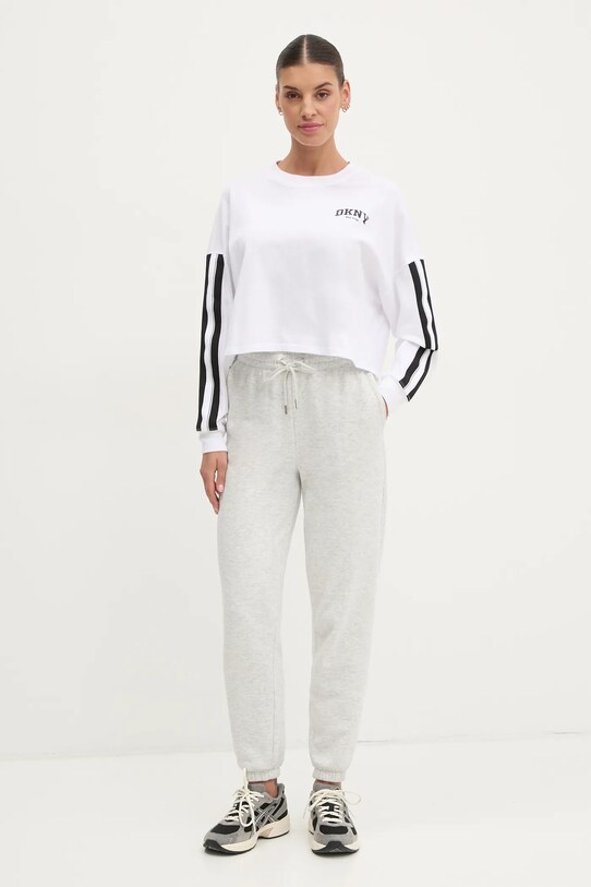 Dkny longsleeve din bumbac DP5T1226 alb SS25