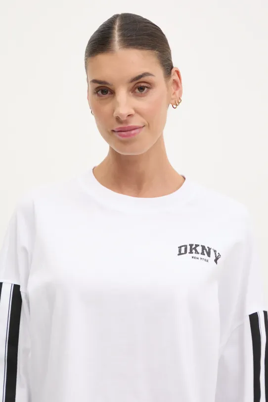 Dkny longsleeve din bumbac alb DP5T1226