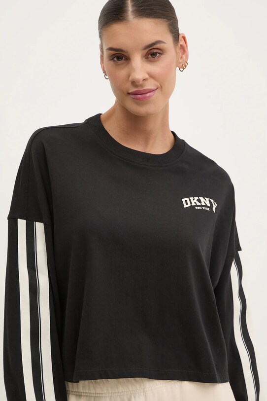 Dkny longsleeve din bumbac negru DP5T1226