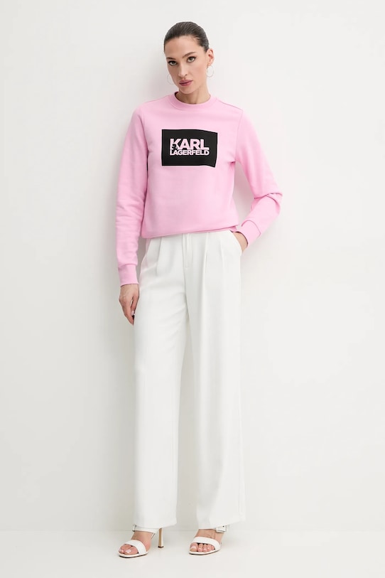 Karl Lagerfeld bluza bawełniana ASW20006 różowy SS25
