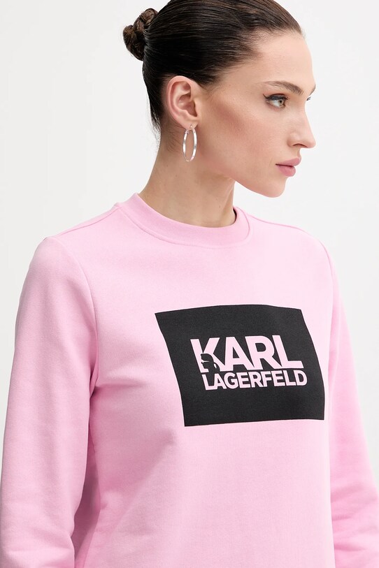 Karl Lagerfeld bluza bawełniana różowy ASW20006