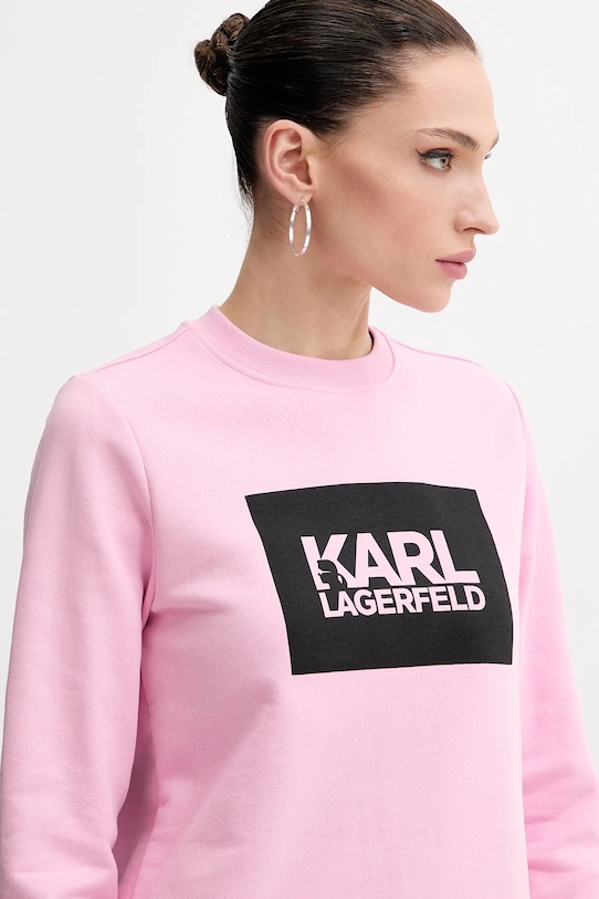 Karl Lagerfeld bluza bawełniana różowy ASW20006