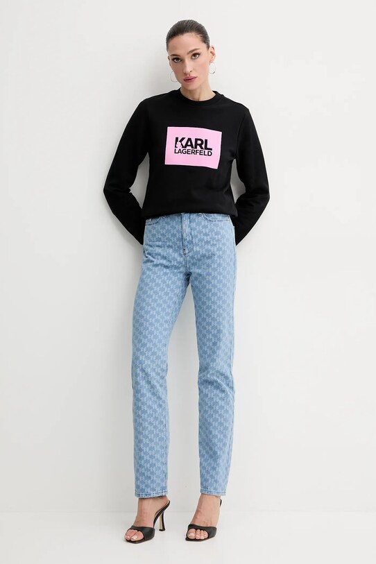 Karl Lagerfeld hanorac de bumbac ASW20006 negru SS25