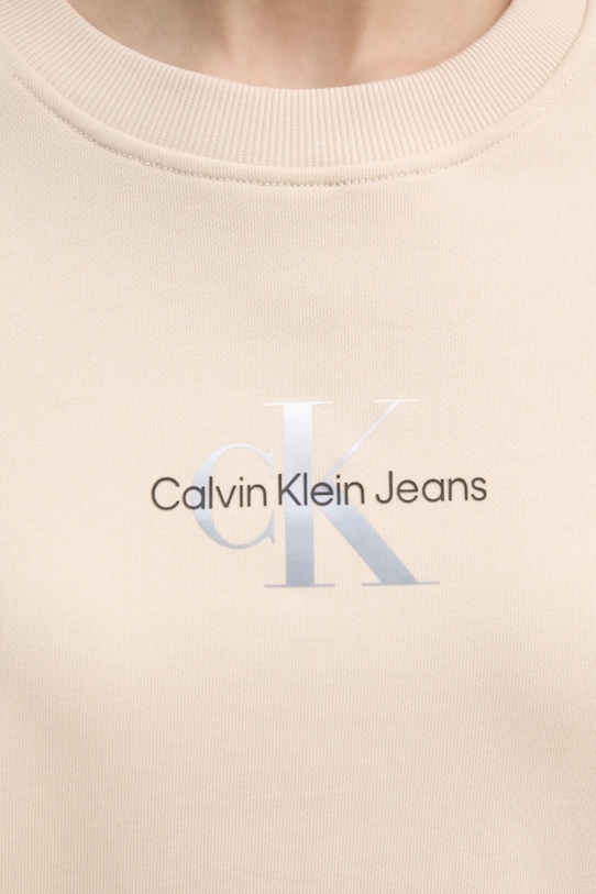Bavlnená mikina Calvin Klein Jeans J20J225360 béžová