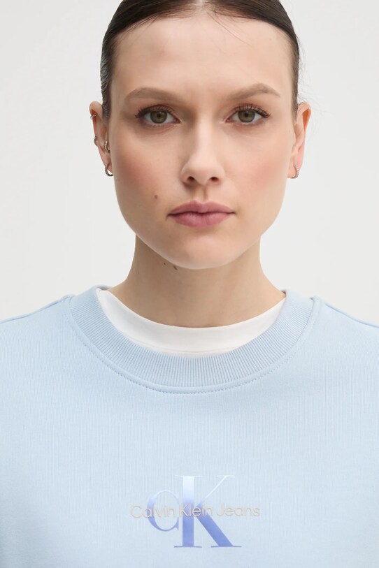 Бавовняна кофта Calvin Klein Jeans блакитний J20J225360