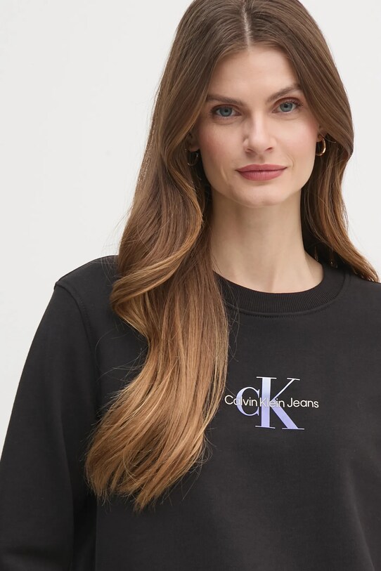 Bavlněná mikina Calvin Klein Jeans černá J20J225360
