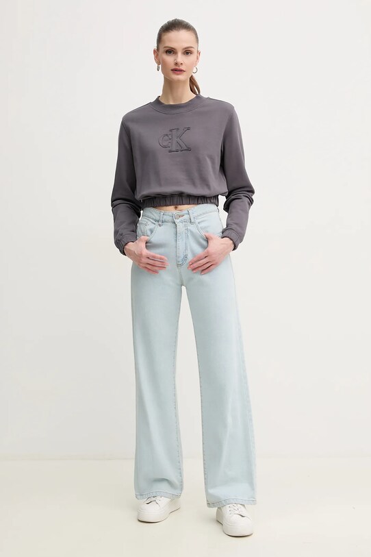 Calvin Klein Jeans pamut melegítőfelső J20J225363 szürke SS25