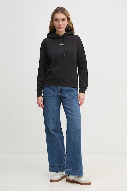 Calvin Klein Jeans felpa in cotone J20J225364 nero SS25