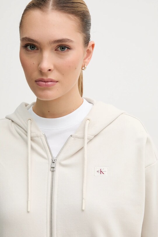 Calvin Klein Jeans felpa in cotone beige J20J225367