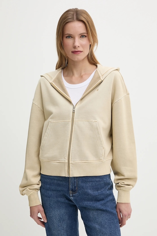 Pamučna dukserica Calvin Klein Jeans J20J225523 bež SS25