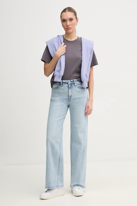Calvin Klein Jeans bluza bawełniana J20J225544 fioletowy SS25