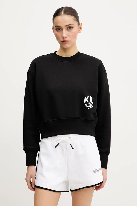 Mikina Karl Lagerfeld Jeans bez kapucne čierna A2W20052
