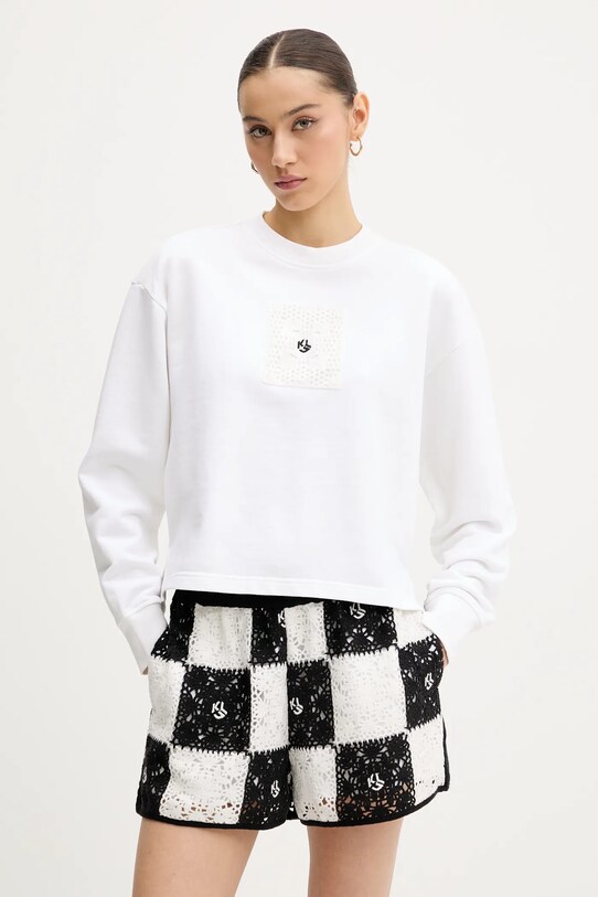 Karl Lagerfeld Jeans bluza bawełniana aplikacja biały A2W20018