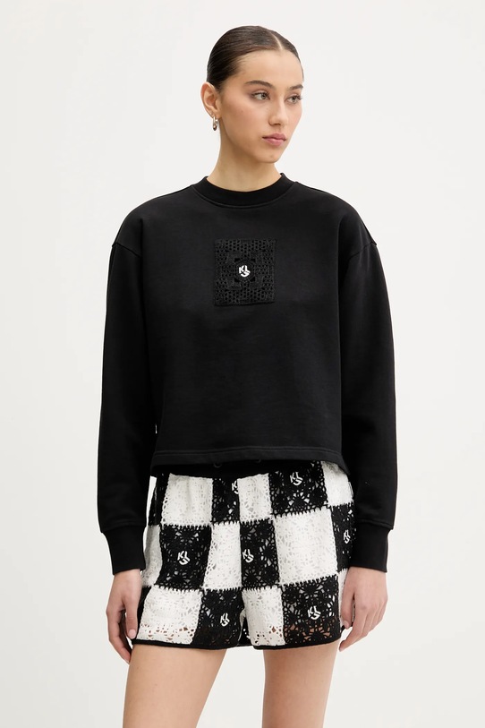 Хлопковая кофта Karl Lagerfeld Jeans без капюшона чёрный A2W20018