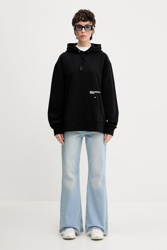 Karl Lagerfeld Jeans hanorac de bumbac A2W20078 negru SS25