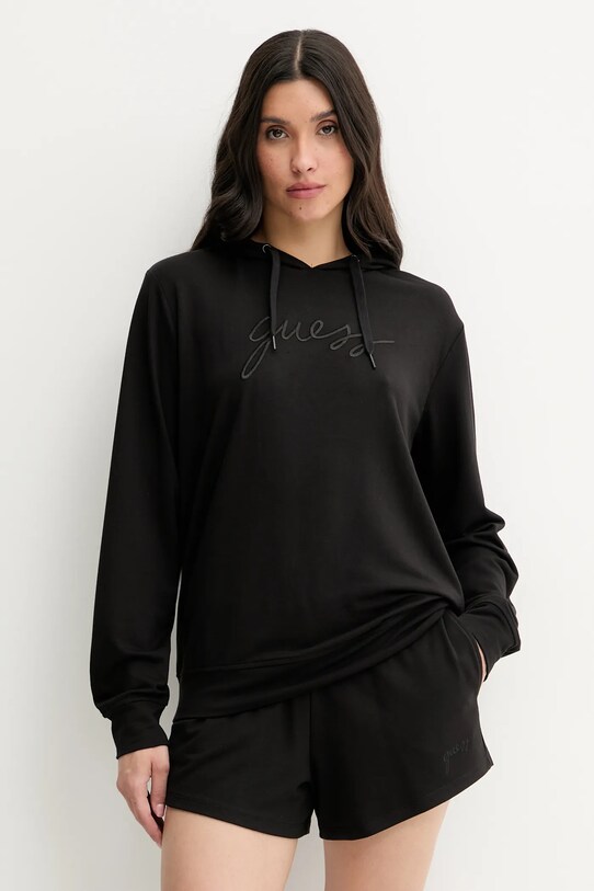 Guess bluză LUCIA O5GQ00.KCQP2 negru SS25