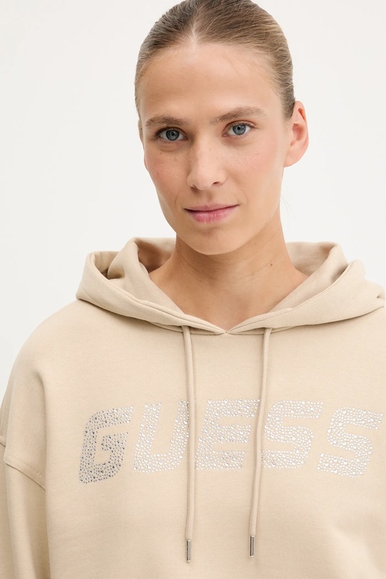Guess bluza bawełniana PRIMULA beżowy V5GQ09.KCRP0