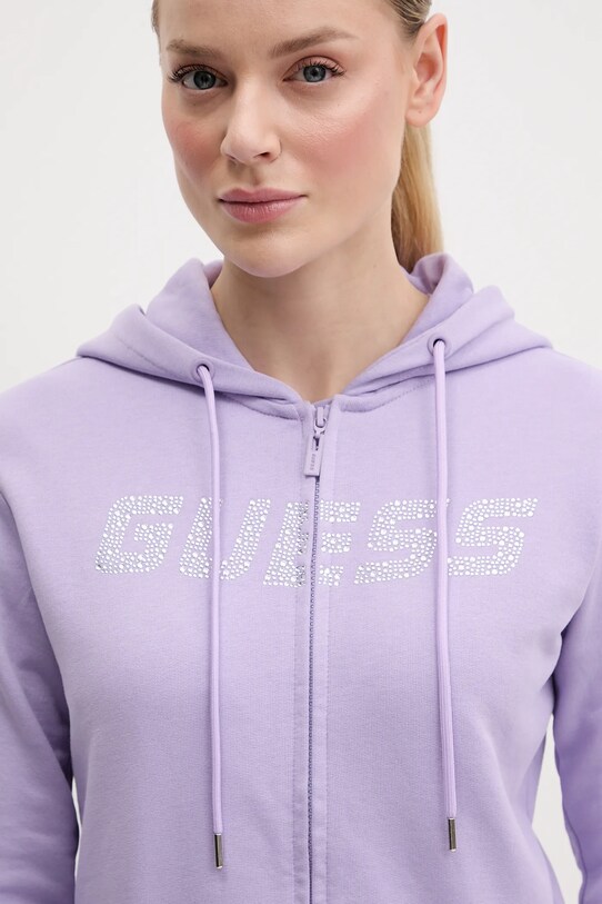 Хлопковая кофта Guess PRIMULA фиолетовой V5GQ10.KCRP0
