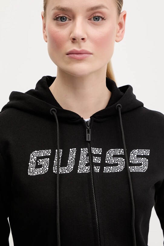 Guess bluza bawełniana PRIMULA czarny V5GQ10.KCRP0