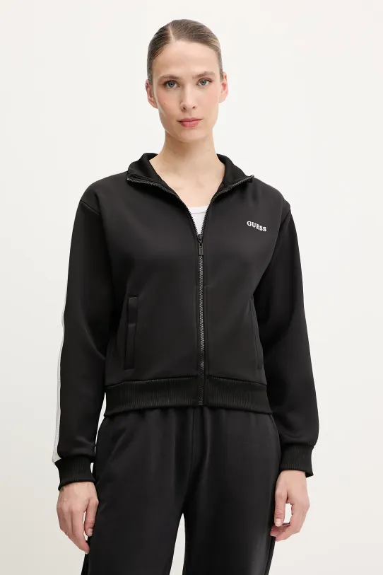 Dukserica Guess YARROW s elastinom crna V5GQ18.KCRU2