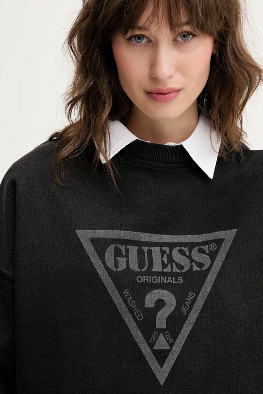 Guess Originals hanorac de bumbac negru W5GQ03.K68I4
