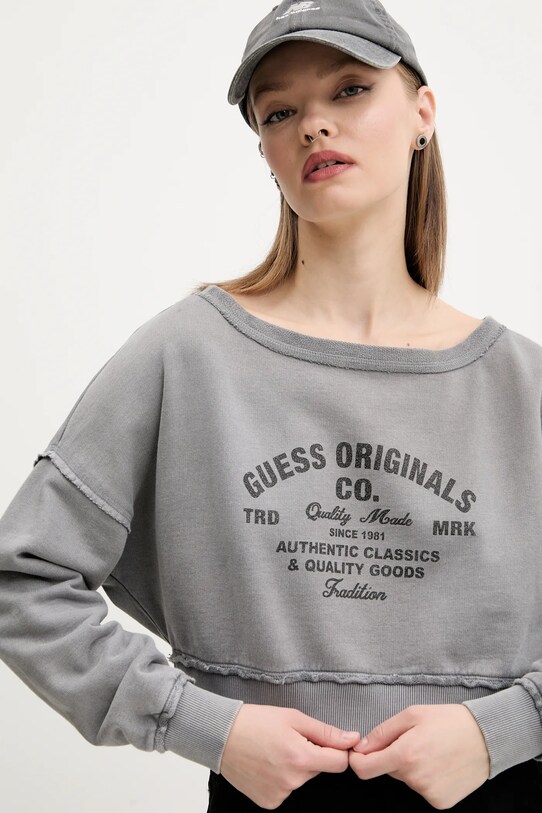 Guess Originals hanorac de bumbac print gri W5GQ23.K68I4