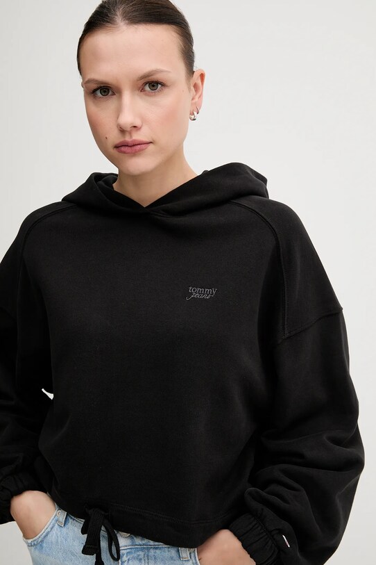Oblačila Bombažen pulover Tommy Jeans DW0DW20314 črna
