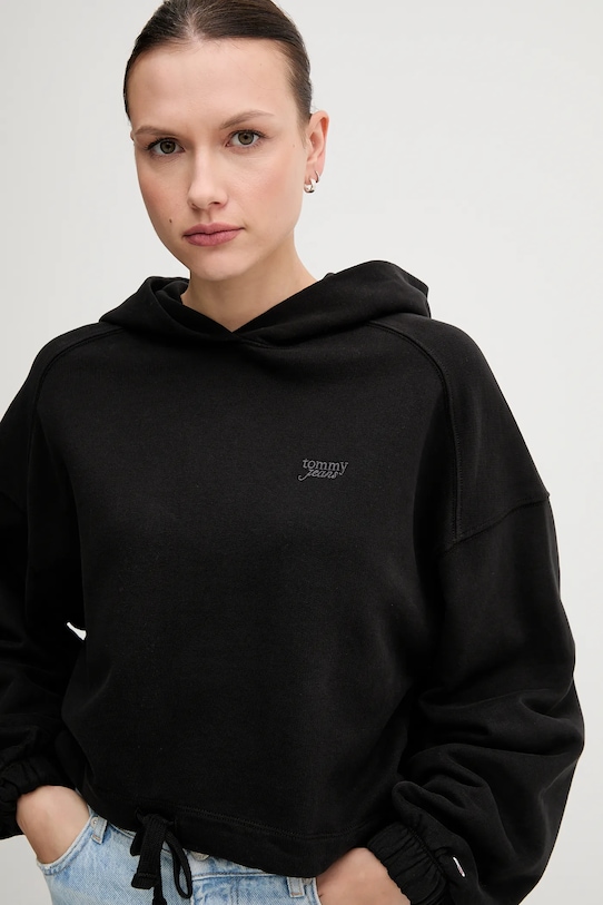 Ρούχα Βαμβακερή μπλούζα Tommy Jeans DW0DW20314 μαύρο