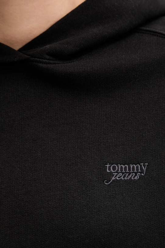 Bombažen pulover Tommy Jeans črna DW0DW20314