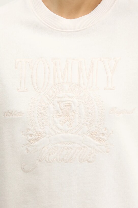Памучен суичър Tommy Jeans DW0DW20637 бежов