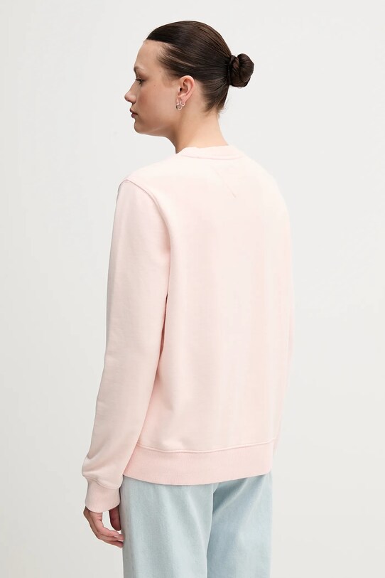 Памучен суичър Tommy Jeans DW0DW20637 розов SS25