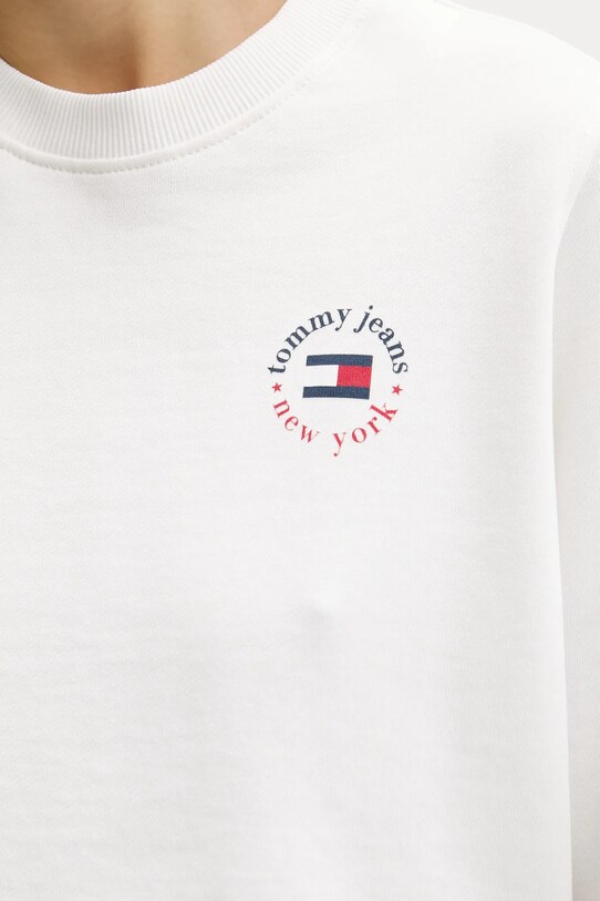 Памучен суичър Tommy Jeans бял DW0DW20639
