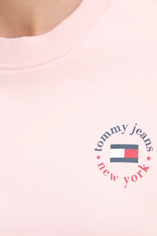 Памучен суичър Tommy Jeans розов DW0DW20639
