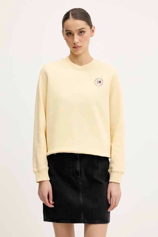 Хлопковая кофта Tommy Jeans хлопок жёлтый DW0DW20639