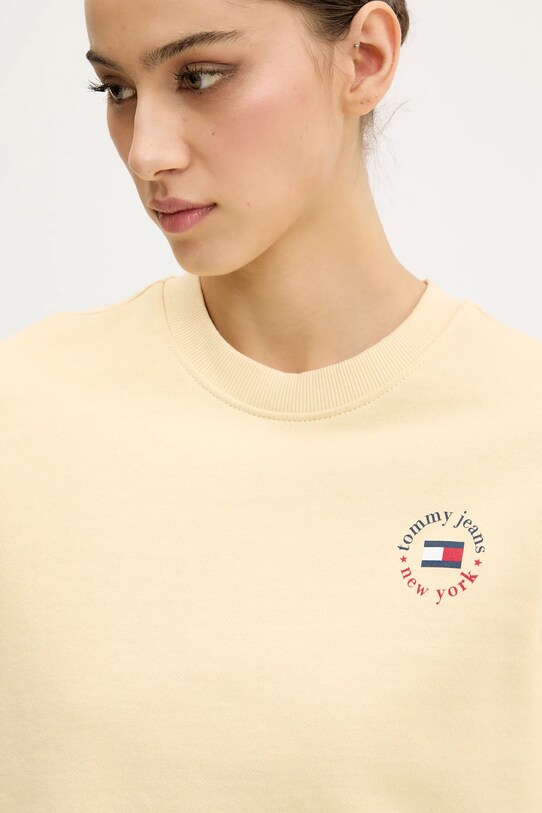 Памучен суичър Tommy Jeans жълт DW0DW20639