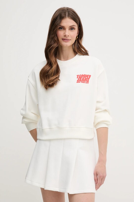 Odzież Tommy Jeans bluza bawełniana DW0DW21345 biały