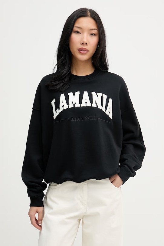 La Mania bluza damska z bawełną czarny FUNKY