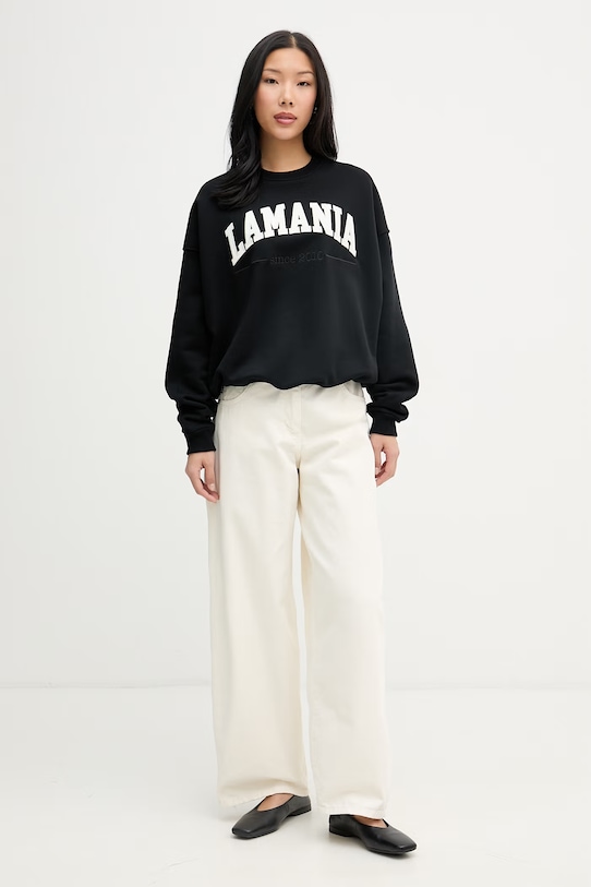 La Mania bluza damska z bawełną FUNKY czarny SS26