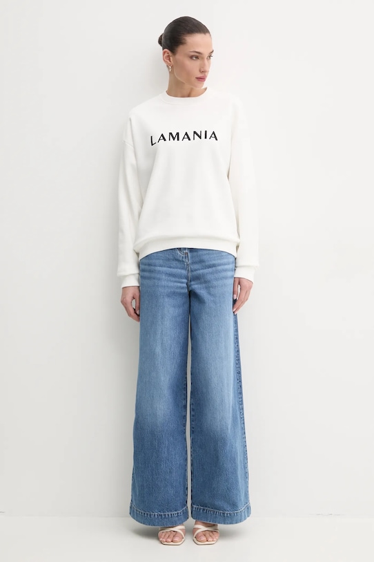 Bavlněná mikina La Mania CHILL bílá SS25