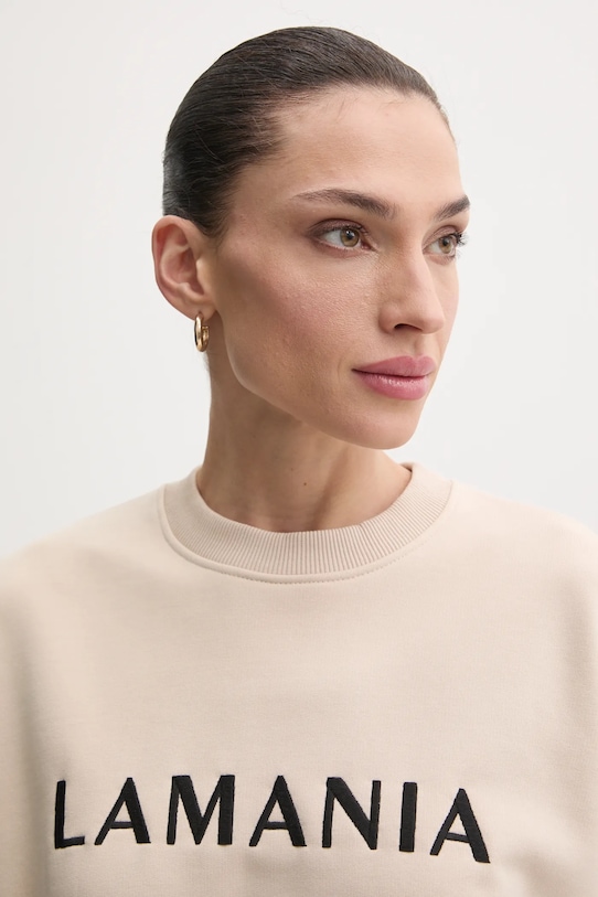 Bavlněná mikina La Mania CHILL béžová