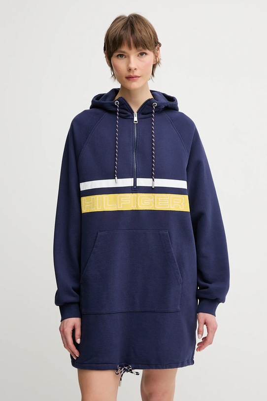 Tommy Hilfiger bluza bawełniana SAILING z kapturem granatowy WW0WW45599
